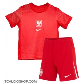 Polonia Seconda Maglia Bambino Europei 2024 Manica Corta (+ Pantaloni corti)
